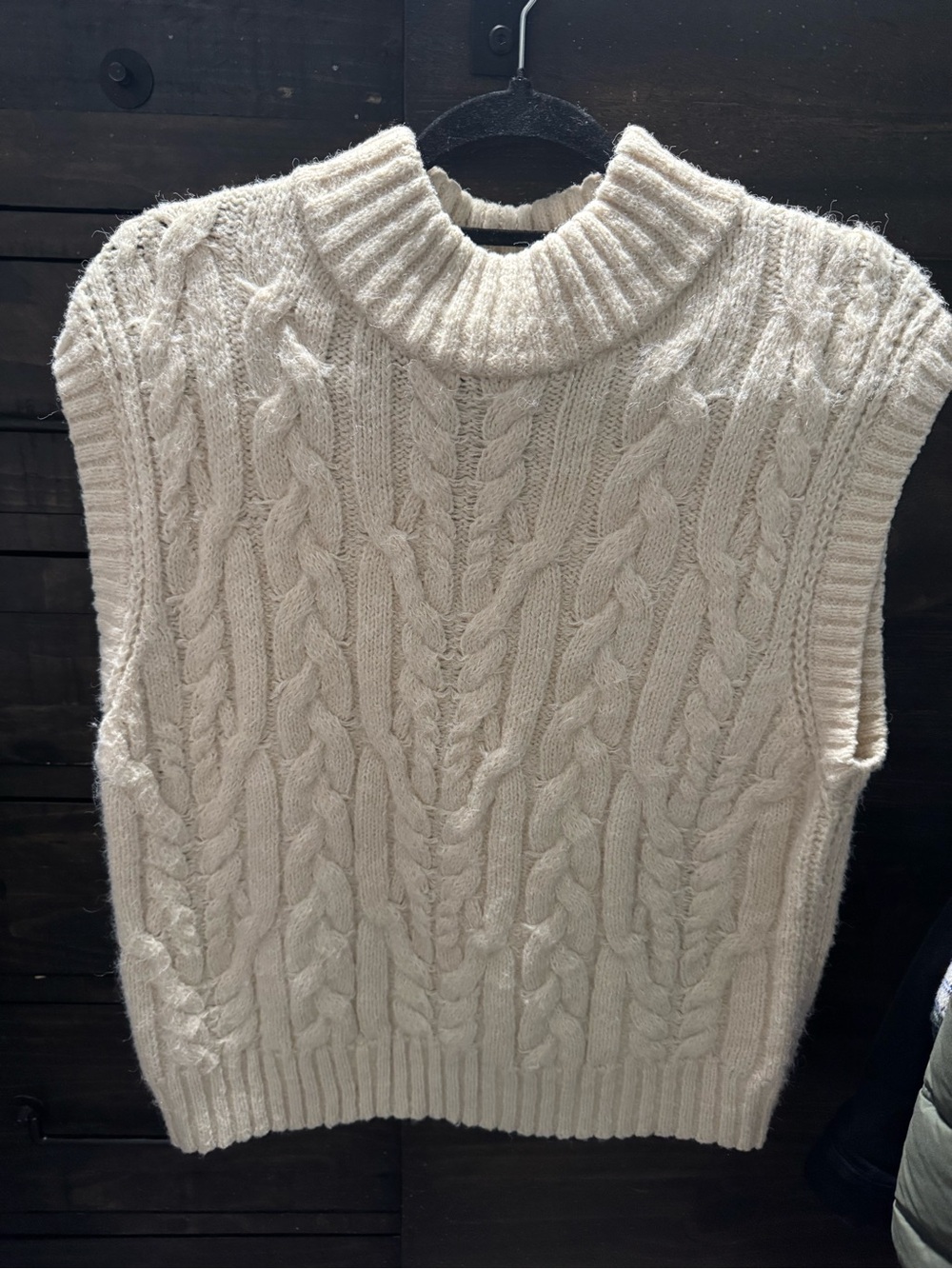 a new day Cable Knit Sleeveless Turtleneck Sweater - Cream